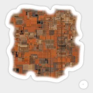 Rust-colored Pattern with Random Shapes and Lines Sticker